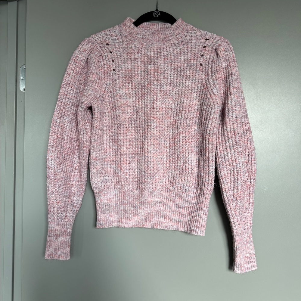 a new day Pink Mock Neck Puffy Sleeve Sweater
